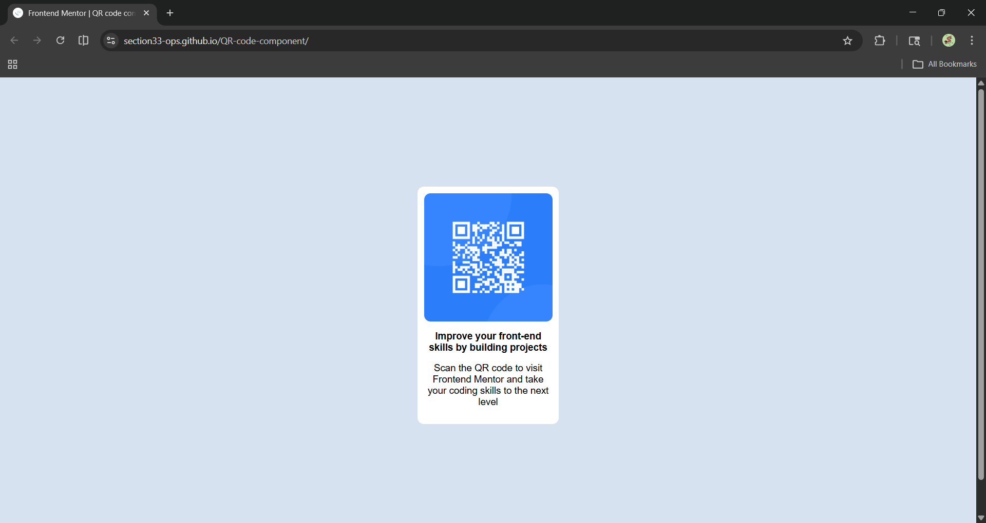 screenshot of the QR-code-component page